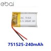 EBAI锂电池751525 3.7v 240mAh蓝牙耳